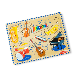 board with musical instrument puzzle pieces