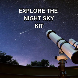 telescope in front of starlit sky