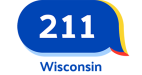 211 Wisconsin blue text bubble logo