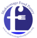 Mukwonago Food Pantry blue text and a fork in the blue logo