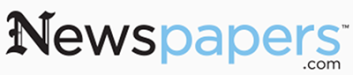 Newspapers.com logo 'news' in black text and 'papers' in light blue text