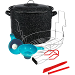 canner with wire rack and utensils