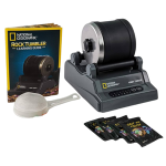 rock tumbler with packages of grit and a sifter