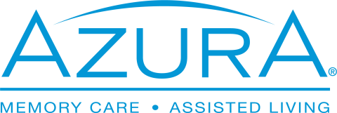The azura logo which reads "azura memory care assisted living."