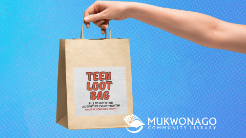 PHOTO brown gift bag reading TEEN LOOT BAG