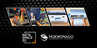 photo of four maker equipment:3D printer, laser, Cricut, sublimation