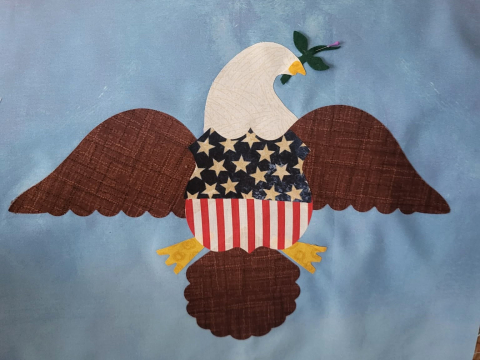 blue background with eagle