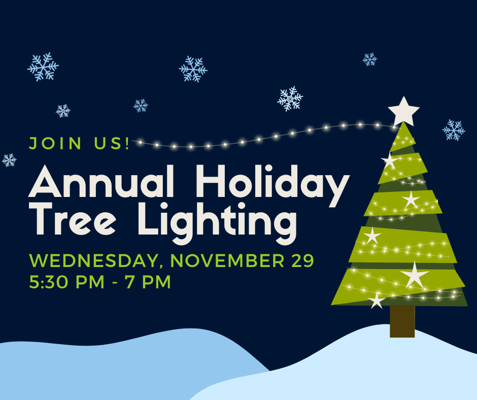 Holiday tree with event title