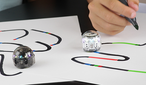 ozobot robots following color coded lines