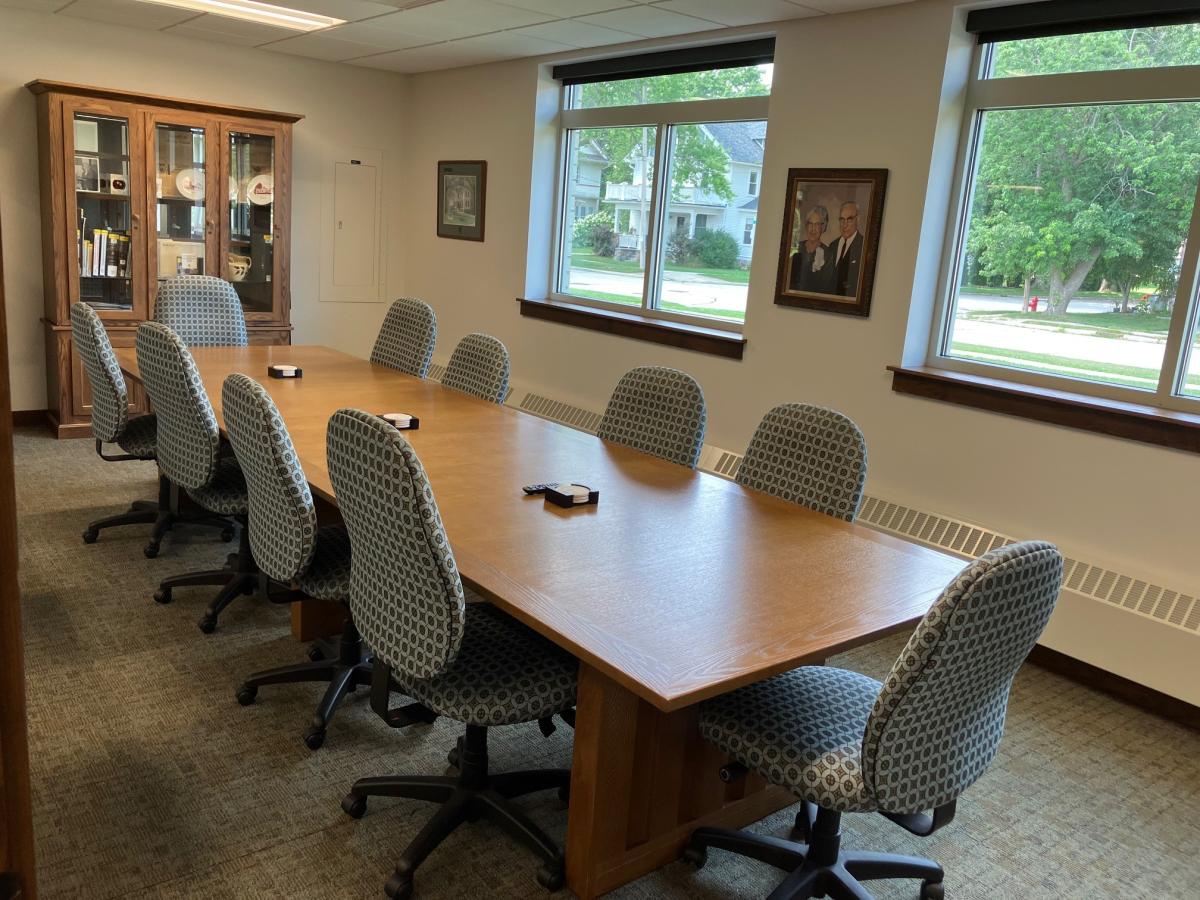 room with large table and chairs