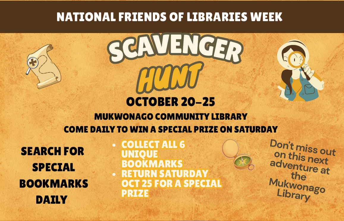 FOMCL bookmark scavenger hunt October 20-25