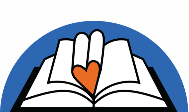 Book with a heart between its open pages